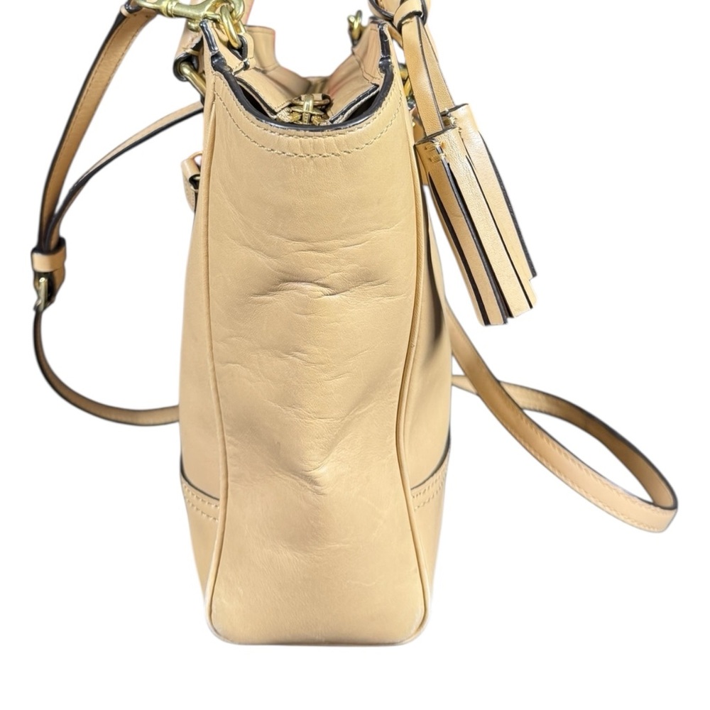 EUC Coach 2way Legacy Mini Tote Crossbody Beige Tan Leather Bag - Picture 5 of 16